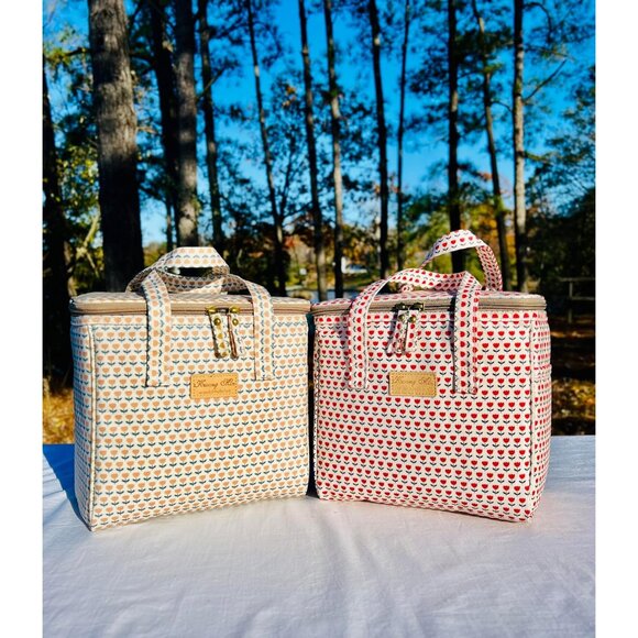 Floral Insulated Lunch Bag for Women,Reusable Lunch Box,Large Cooler for Office, - Picture 7 of 8